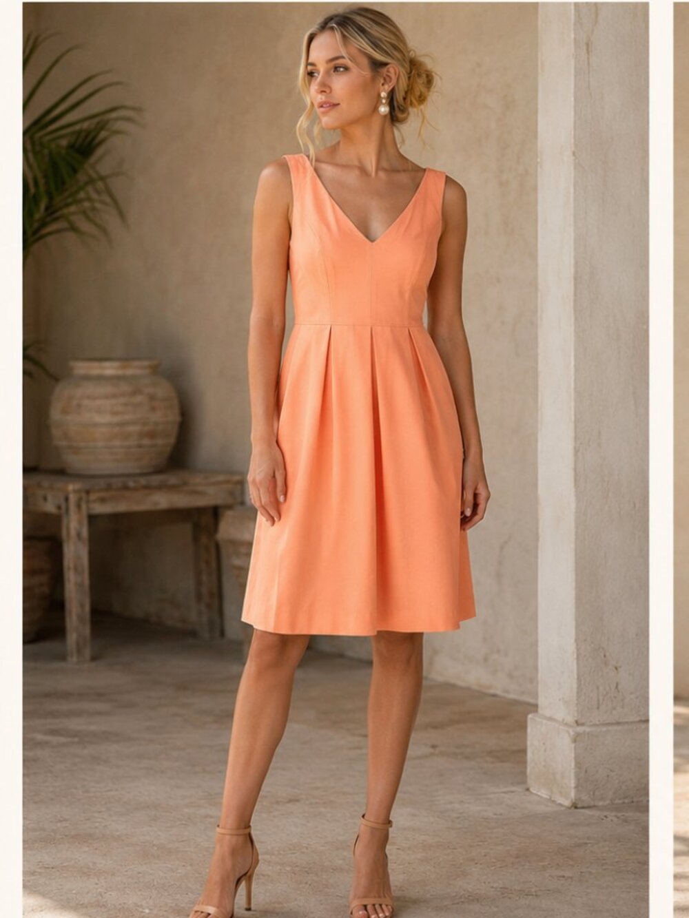 NWT JCREW Faille Sleeveless KAMI Bridesmaid Dress Size 8 Tangerine Fit & Flare
